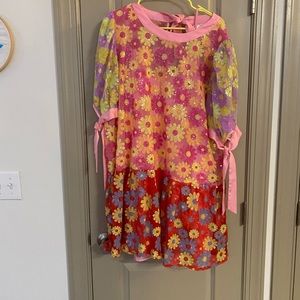 Floral dress with pink slip